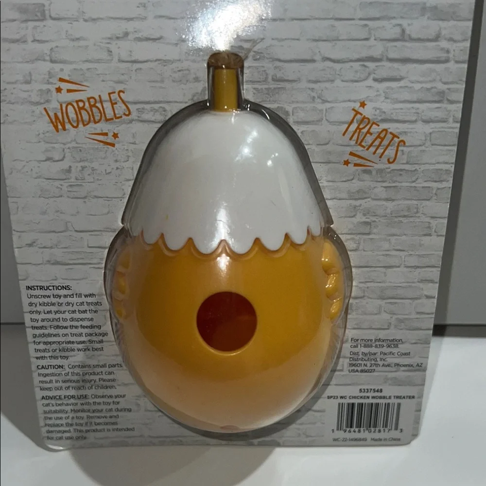 Chicken Treat Dispensing Cat Toy with Feathers